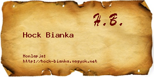 Hock Bianka névjegykártya